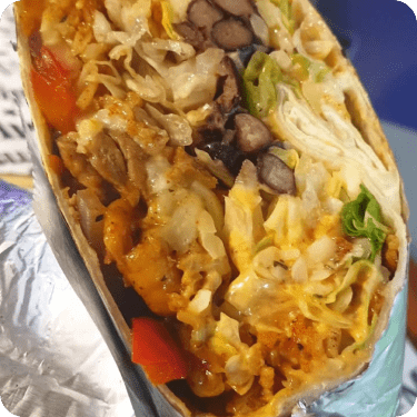 Burrito served at Bandido Burritos Burrito served at Bandido Burritos